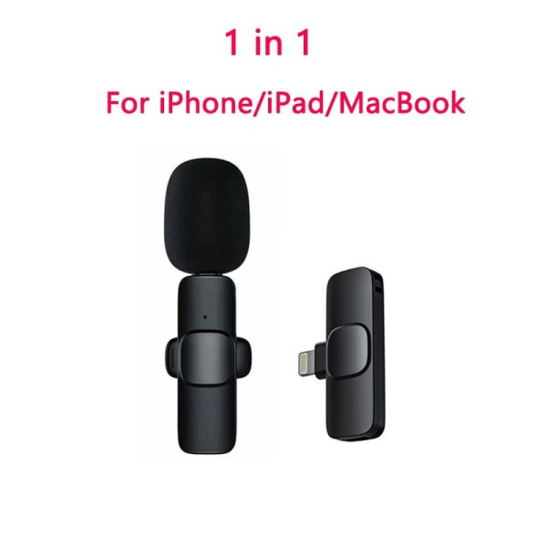 Trådløs Lavalier Mikrofon Bærbar Lyd Video Opptak Mini Mic for iPhone Android Live Broadcast Gaming Phone Mic