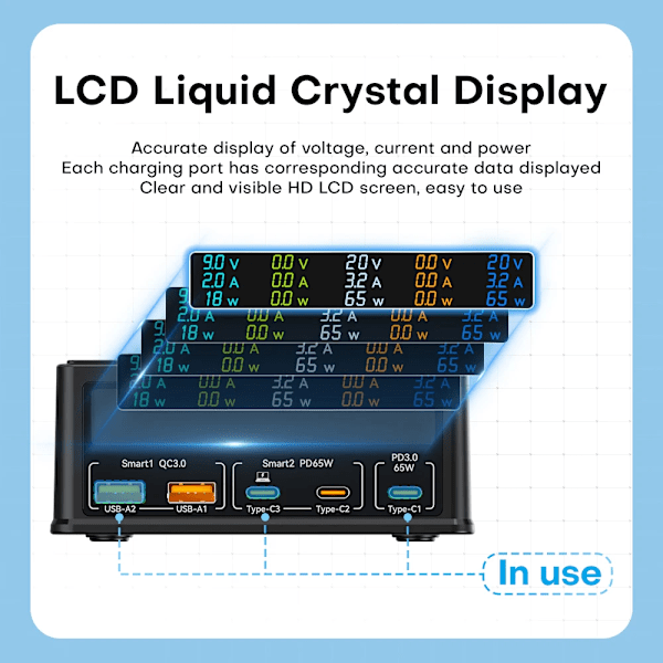 160W 5 portit USB laturi asema 15W langaton lataus