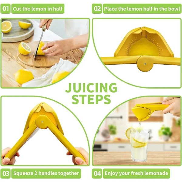 Max Juice Extraktion Citron Lime Squeezer Lätt att använda Platt Citron Squeezer med hävstång