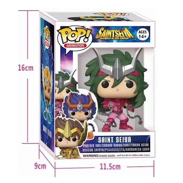 Ny Funko POP Saint Seiya Figur Phoenix Ikki Hyoga Seiya Shiryu Stående Figur leksak