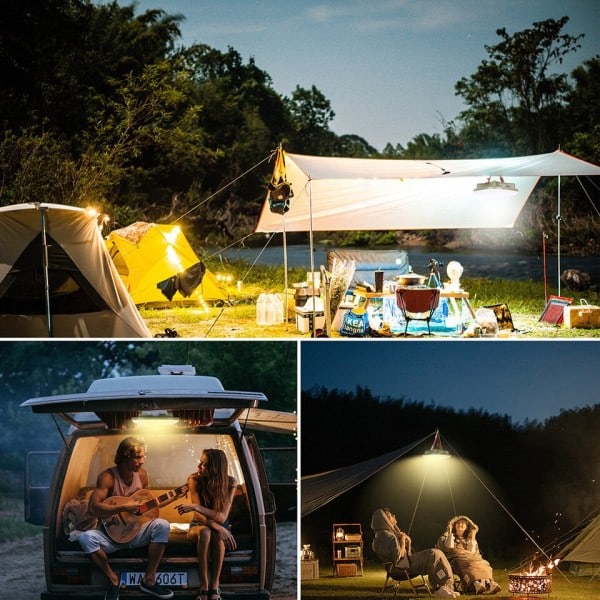Genopladelig LED Camping Stærk Lys med Magnet Zoom Bærbar Lommelygte Telt Lys