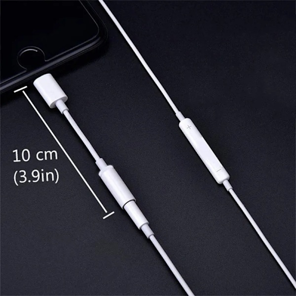 Belysning Hörlurar Adapter för IPhone 3,5 Mm Jack AUX Ljud kabel