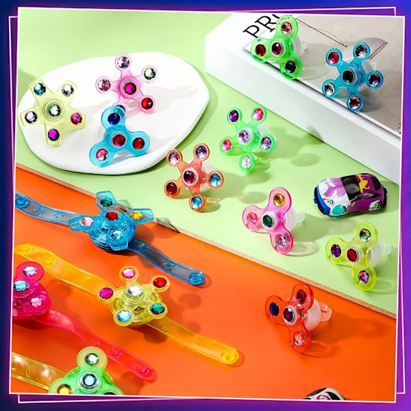 12 stykker LED Luminous Fidget Spinner Armbånd