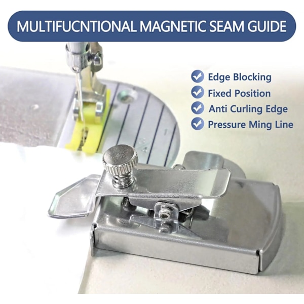 Magnetisk söm guide för sömnad maskin multifunktionell rak linje fållar sömnad linjal universell sömnad maskin