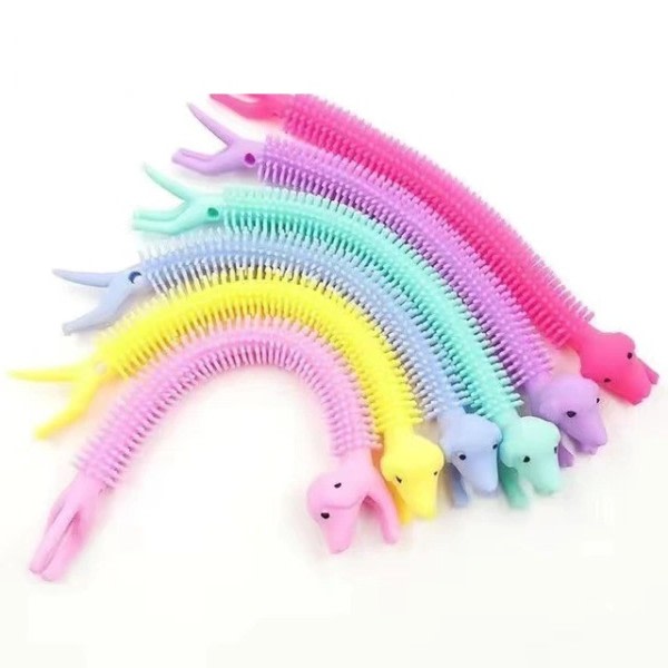 30 bitar Funny Unicorn Pull Maskar Nudlar Fidget Toys Stretch String TPR Rep Anti Stress Leksaker