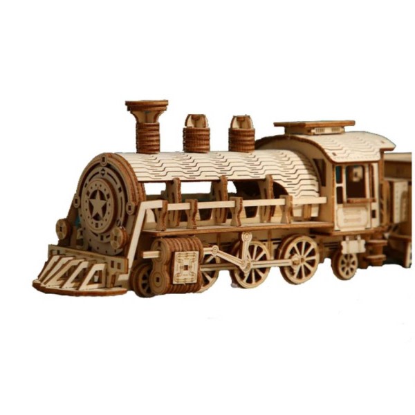 3d trä ånga tåg modell leksak barn byggklossar pussel lind montering simulering fordon tåg
