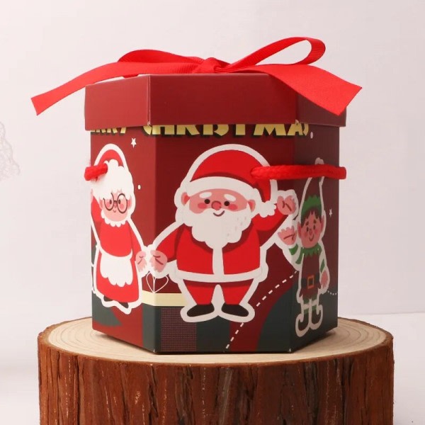 10 kpl joulu juhla lahja laatikko kannettava köysi joulu lahja paperi  laatikko keksille karamelli omena hyvää joulua pakkaus tarvikkeita 6e95 |  Fyndiq