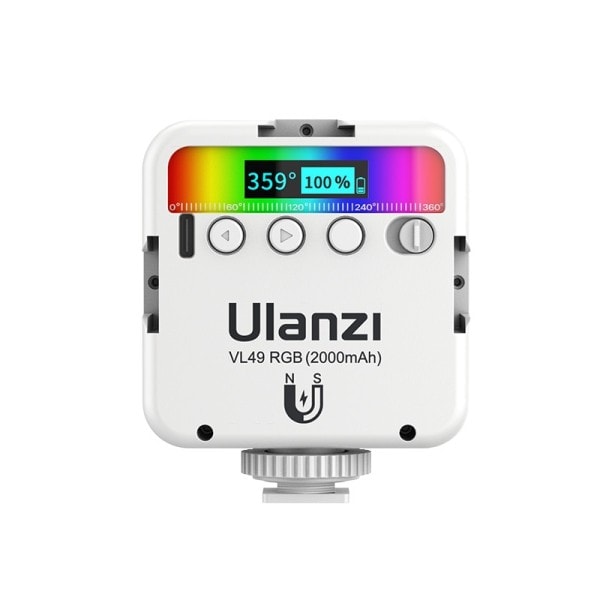 RGB Full Farge LED Video Lys 2500K-9000K 800LUX Magnetic Mini Fill Light Extend 3 Cold Shoe