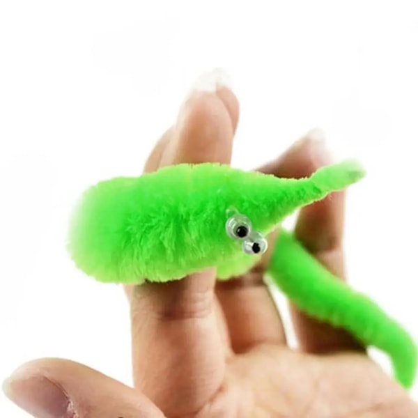 12 Pieces Twisty Worm Magic Legetøj Fest Favors Fuzzy Worm On A String Jule Halloween Wizard New Strange Trick Legetøj