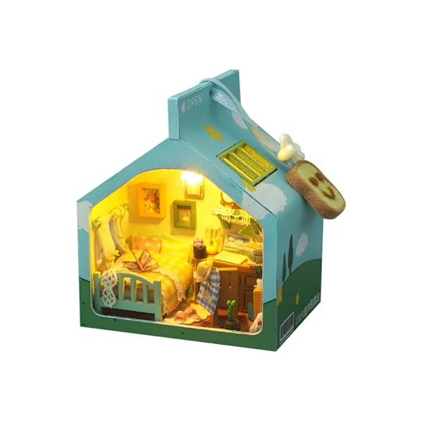 Mini Tårta Sovrum Jordgubbe Banan Mjölk Dockhus Miniatyr Byggnad Kits Leksaker