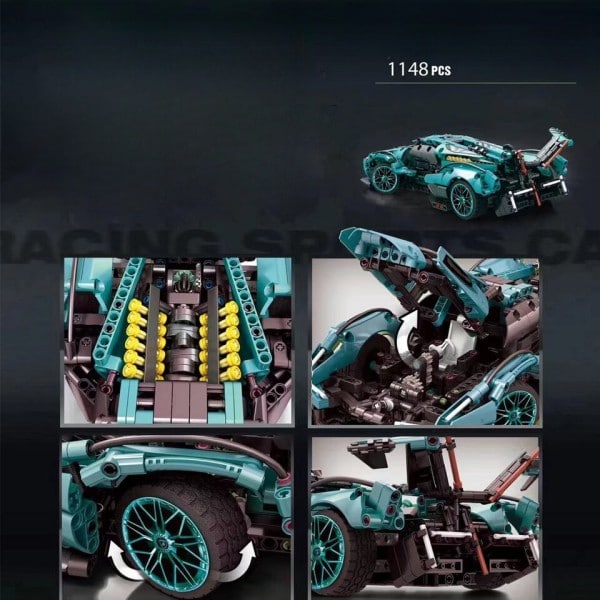 Tekniset Lamborghinit Super Speed Kilpailu auto rakennus palikat ajoneuvo malli kokoonpano tiilet lelu aikuiselle lapsille