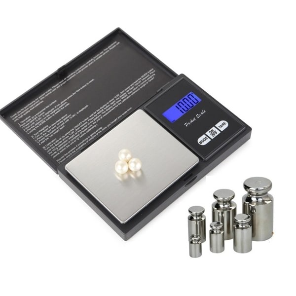Elektronisk våg bärbar 100g 200g 500g x 0,01g Digital kök Våg Smycken Guld Balans Vikt Gram LCD Fickvikt