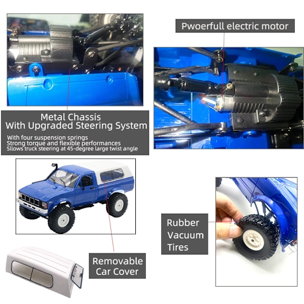 WPL C24-1 Full Scale RC Bil 1:16 2.4G 4WD Rock Crawler