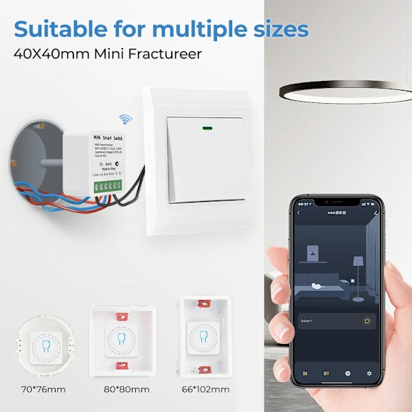 MiNi Smart Switch Med Power Monitor 16A 2-vejs Kontrol Timer