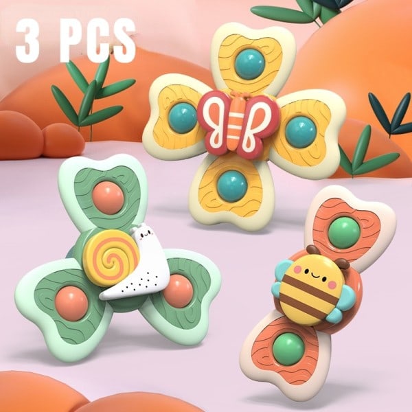Baby Bad Leksaker Roliga Bad Sug Spinner Sugkopp Tecknad film Skallror Fidget Utbildningsleksaker