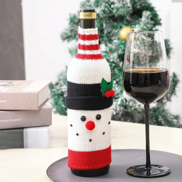 Håndlaget jule genser vin flaske trekk til jul pynt