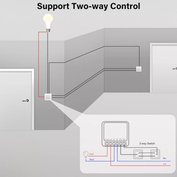 16A WiFi Smart Switch tuki 2-suuntainen ohjaus kytkin moduuli APP Kaukosäädin ohjaus työ