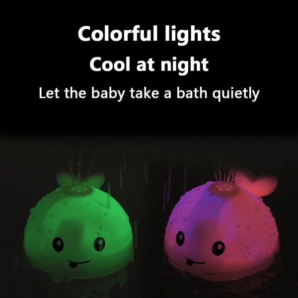 Baby Light Up Badekar Bar Leker Hval Vann Sprinkler Bassenger Leker Baby Bade Leker