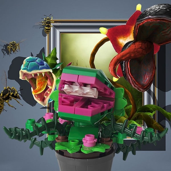 MOC Mini Mand Spiser Planter Chomper Blomster Bygge Klodse Sæt Kæledyr Larve Klods Legetøj