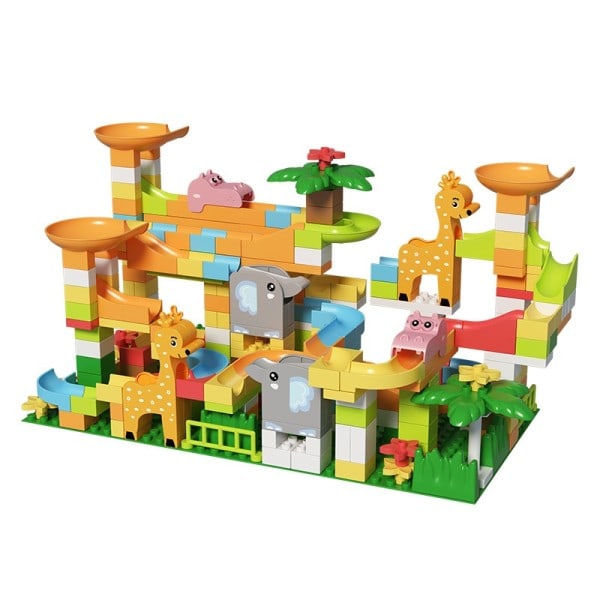 Marmor Race Run DIY Duplos Maze Balls Byggeklosser Trakt Slide Stor Size Klosser Pedagogisk baby leker