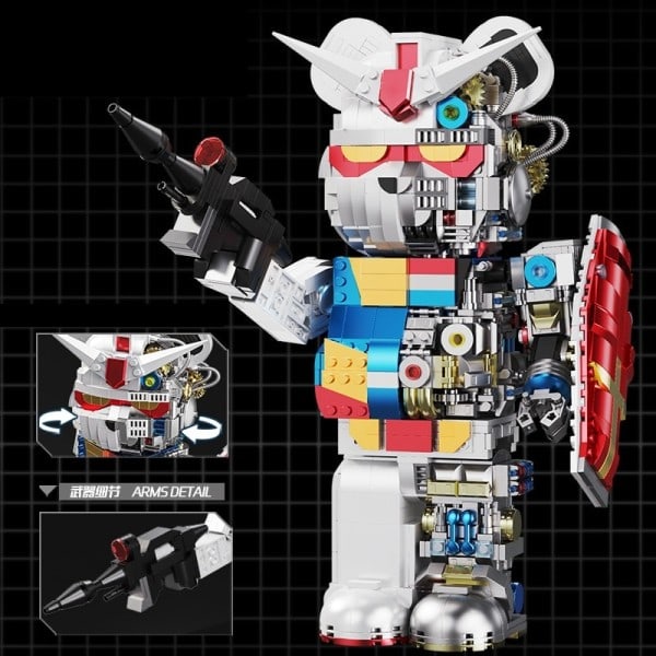 32CM Tegnefilm Handling Figur Mekanisk Bjørn Robot Bygge Klodser Klodser Legetøj