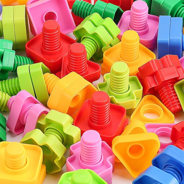 20 brikker Sæt Skrue Byggeklodser Kreativt Mosaik Puslespil Legetøj Til Børn