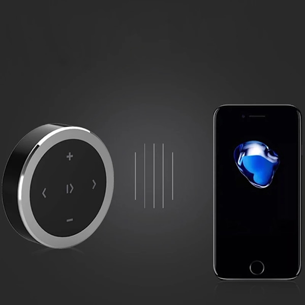 Mini Langaton Bluetooth-yhteensopiva Media painike Kaukosäädin Ohjain Auto Moottoripyörä Ohjaus pyörä