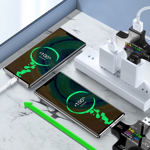 USB spänning testare ström mätare monitor multifunktionell snabb laddning ström detektion analysator