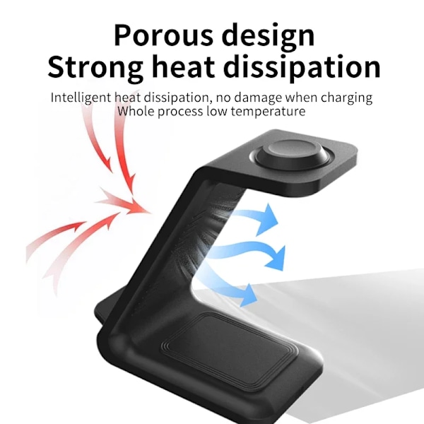 100W Trådlös Laddare 3 In 1 Ställ Dock För Apple Watch