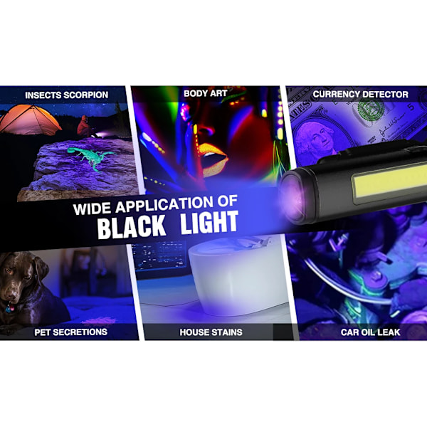 Monitoiminen 4 in 1 LED taskulamppu mini USB ladattava 800mah kynä klipsi taskulamppu