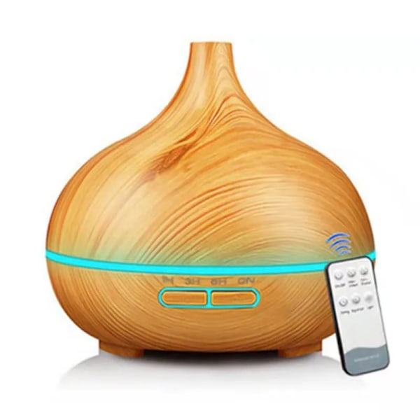 550ml fjernkontroll ultralyd tre olje essensiell difusor luftfukter aroma tåke diffuser med atmosfære LED lys