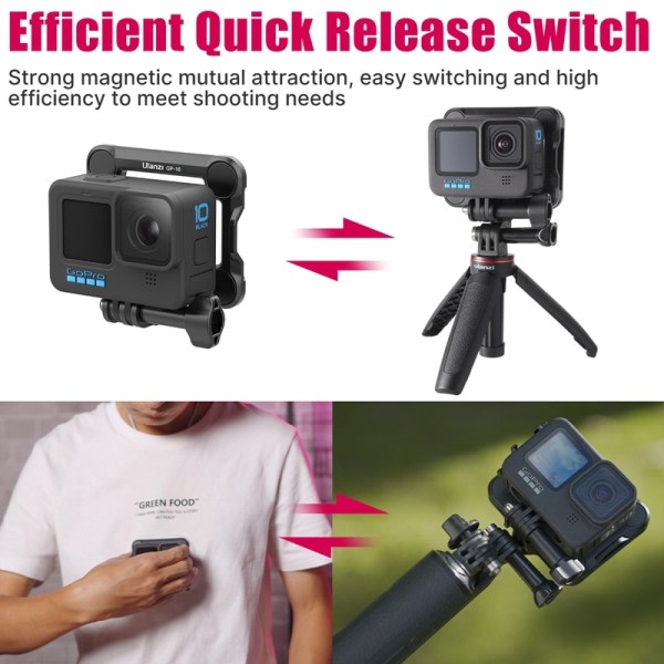 Magnetisk Action Kamera Quick Release Bracket Gopro Tillbehör Release Bracket Adapter