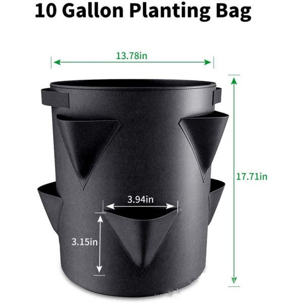 Vår Jordgubbe Odling påse grönsak plantering påse odla kruka växt 5/7/10Gal Grow påse trädgård terrass