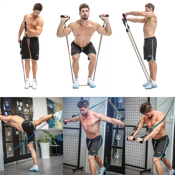 Kehonrakennus vastus nauhat kuntosali kumi urheilu jousto köysi veto fitness urheilu varusteet