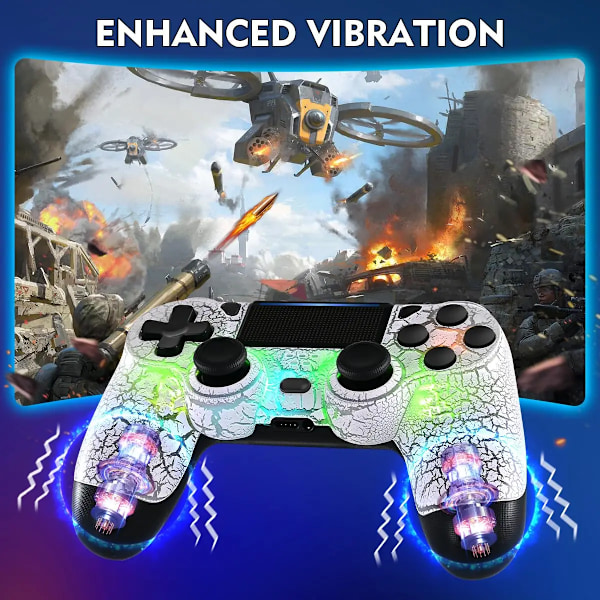 RGB Kontroller for PS4 Slim Pro Joystick Gamepad Dual Vibration Wireless Bluetooth Joypad