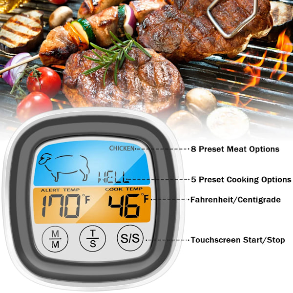 Digital Kök Termometer Ugn Temperatur Värme Mätare Kök Rostfritt Kött Termometrar
