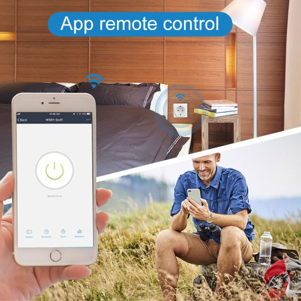 Smart Socket Med Strøm Overvågning Timing Funktion Stemme Kontrol