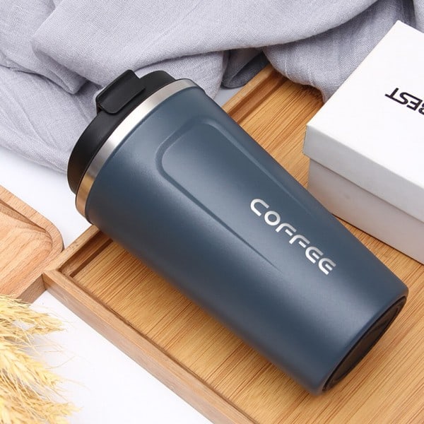 Mugg kaffe kopp med lock rostfritt stål silikon metall kaffe isolerad vatten kopp