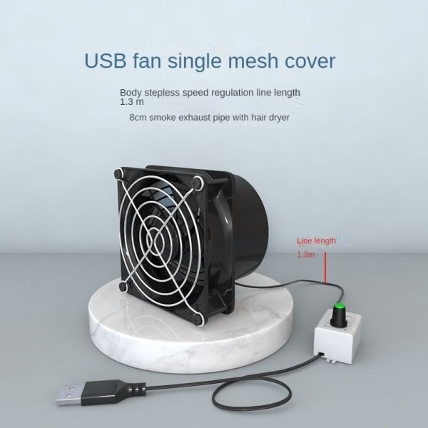 USB Justerbar Hastighed Lodde Røg Absorber ESD Røg Udsugning Blæser Rør Kanal Exhuast Blæser