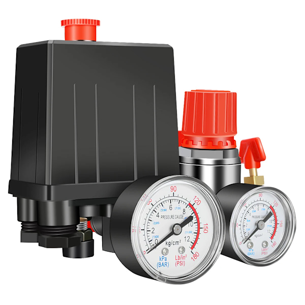 Luft kompressor tryk afbryder ventil kontrol manifold regulator målere