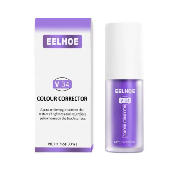 30ml V34 Lila Whitening Tandkräm Ta bort Fläckar Minska Gulning Vård Tänder Tandkött Fräscht Andning Ljusning Tänder