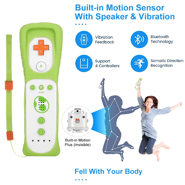Game Controller Set Motion Plus Remote Controller Wii Remote Controller Gamepad for Nintendo Wii Games Control