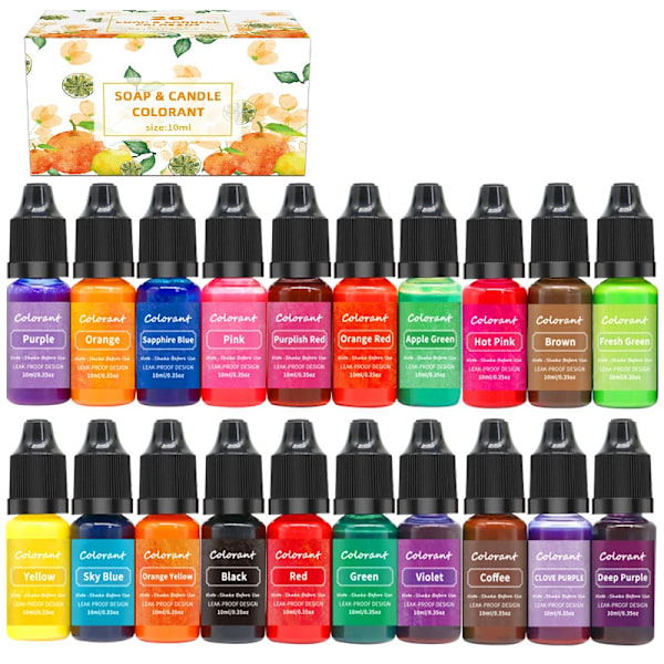 Ljus Färgmedel Kit Flytande Färgmedel Pigment Set Gör-det-själv Ljus tillverkning tillbehör aromaterapi tvål soja vax