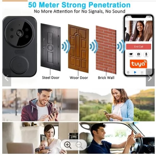 Trådlös Dörrklocka Kamera HD Informe Ring Chime WiFi Video Smart Intercom Dörrklocka