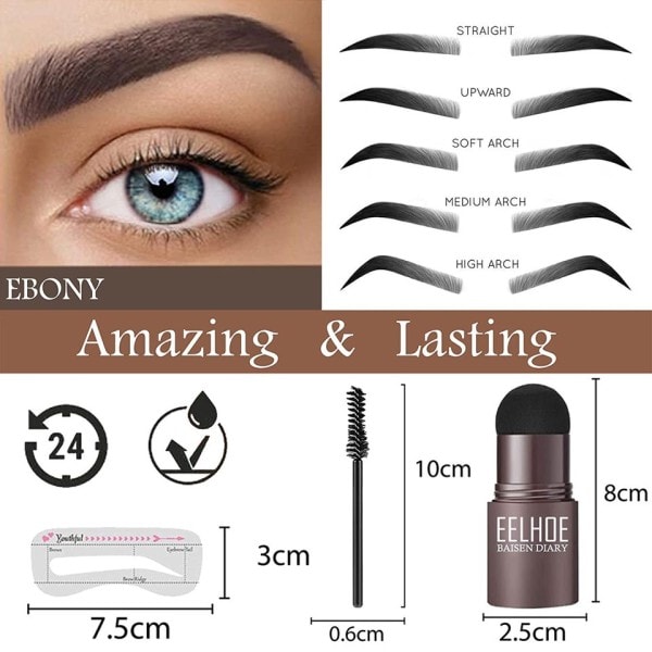 N Øjenbryn Pulver Stencil Kit Makeup Shadow Stick One Step Øjenbryn Shaping Langvarig Stempel Kit