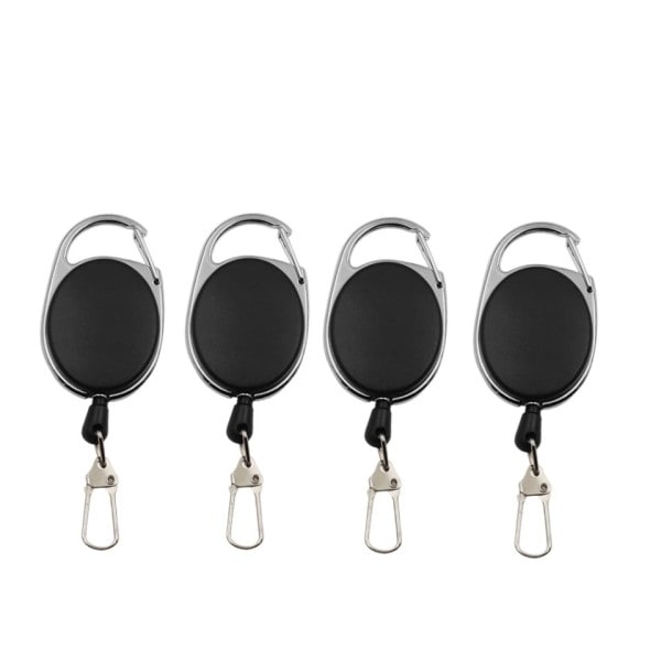 4 stykker Trækkelig Nøgle Kæde Hjul Badge Holder Fly Fishing Zinger Retractor