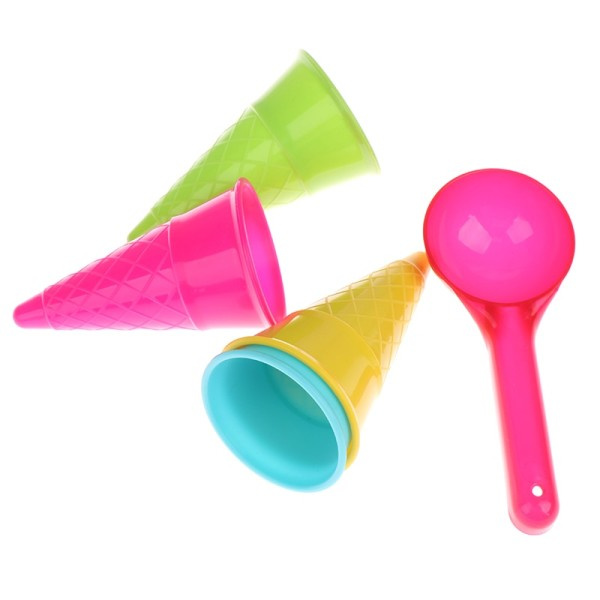 Glass Cone Scoop Set Strand Sand Leksaker Barn Sommar Lek Spel Gåva Barn's Strand Leksaker