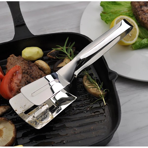 Rostfritt stål Stekt Spad Klämma Multifunktionell Biff BBQ Tång Stekning Fisk Spade Klämma  Hushåll Kök Verktyg