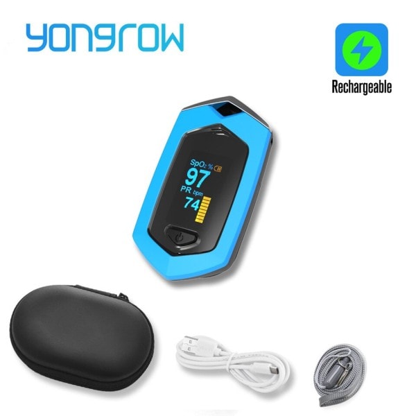 Medicinsk uppladdningsbar digital fingertoppar puls oximeter blod syre mättnad mätare