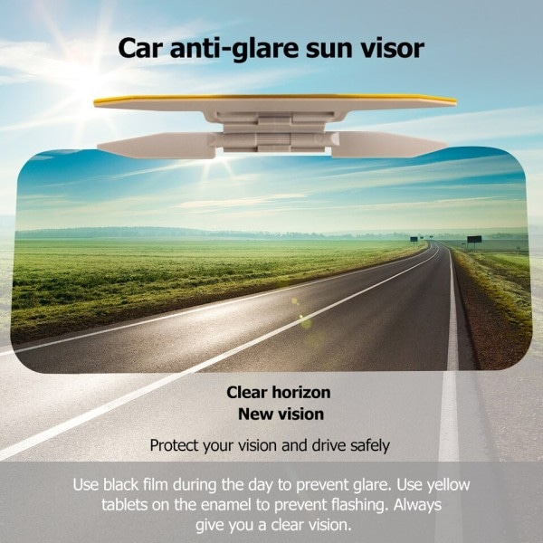 2 i 1 Bil Sol Visor HD Anti Refleks Blændende Goggle UV Blocker